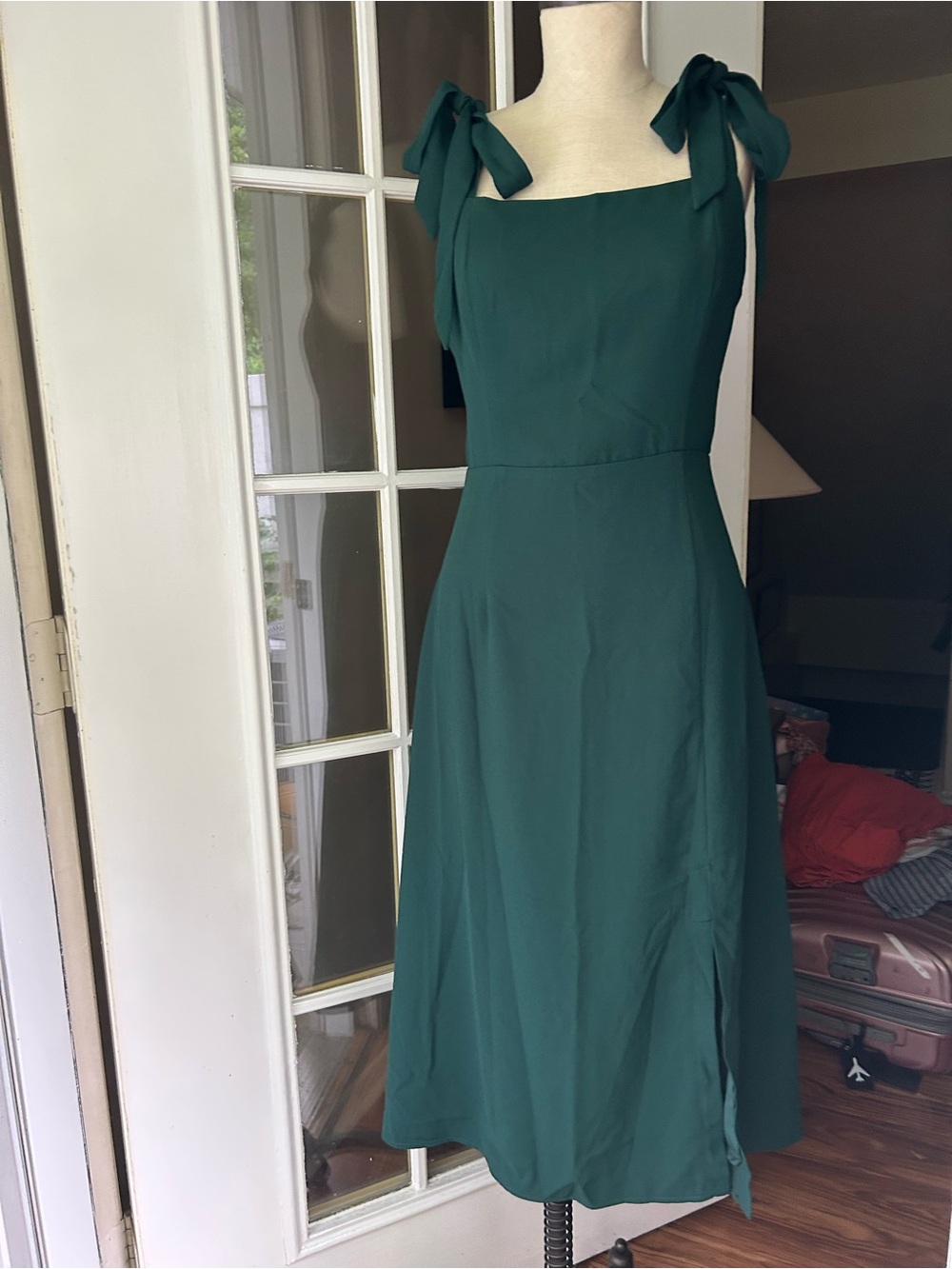 Petal & Pup Laurel Emerald Square-Neck Midi Dress Sz. 6 - Picture 4 of 10